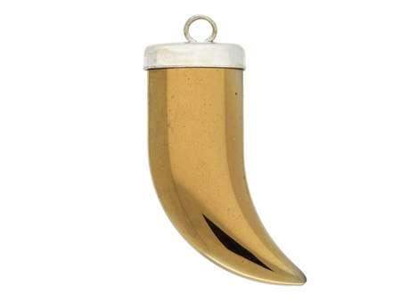 Hematyt / kieł / zawieszka / 34.5x18x4mm / Bronze / 1szt