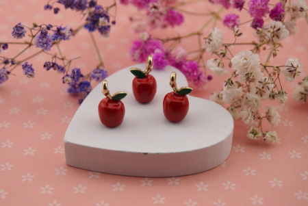 Jabłko 3D / zawieszka / 15x5mm / metal / złoty / 1szt