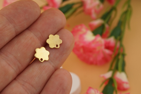 Sztyfty kwiatki / stal chirurgiczna / 10mm / złoty / 2szt
