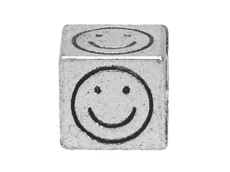 Kostka Smile / przekładka / 8x8x8mm / kolor srebrny / otwór 4.5mm / 4szt
