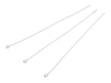 Szpilki z kulką / miedziane / 50mm / jasny srebrny / 60szt