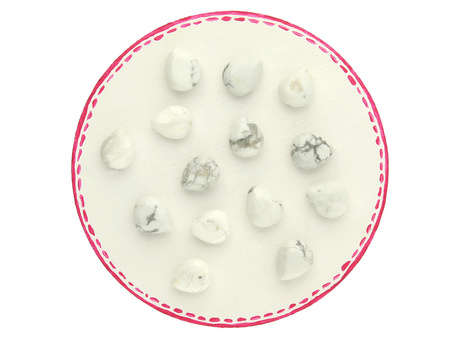 Turkus biały / kropla płaska / 8x10x5mm / 2szt