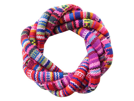 Montezuma™ / rzemień z tkaniny szyty z wadą / 5x7mm / kolor różowy / 1m