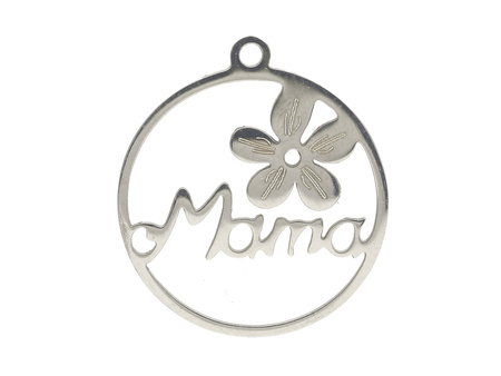 Mama / zawieszka / stal chirurgiczna / 22x20mm / otwór 0.7mm / srebrny / 1szt