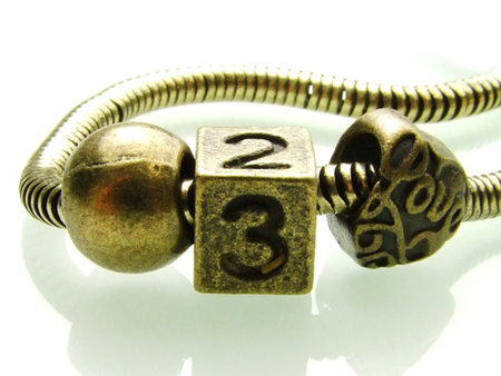 Przekładka ozdobna , modułowa / mix / antyczne złoto / 10mm / wielkosć otworu 4,5mm / 3szt