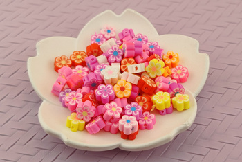 Koraliki polimerowe  / kwiatki / 10mm / multikolor / 10szt