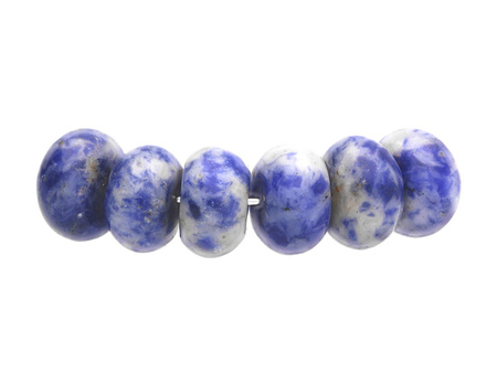 Sodalit / oponka / 6x10x10mm / biało-niebieski / 6szt