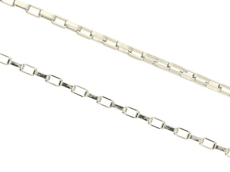 Łańcuszek prostokąty z zapięciem / 3x1mm / dł.50cm / stal chirurgiczna / srebrny / 1szt