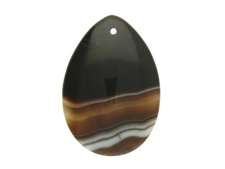 Agat / zawieszka / kropla / 43x30x7mm / brązowy, czarny / 1szt