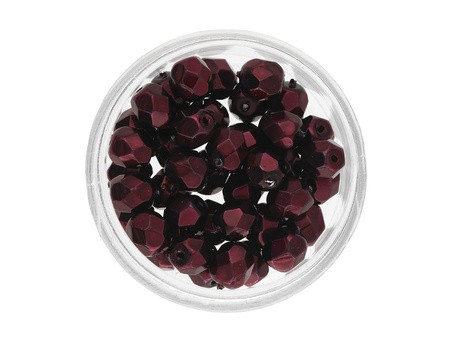 Firepolish™ / 6mm / Jet Heavy Metal / Burgundy / 40szt