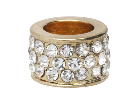 Obrączka Glamm™ / przekładka / 42 cyrkonie / 8x12x12mm / kolor KC Gold / otwór 7mm / 1szt