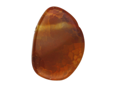 Agat / kropla płaska / 36x26x7mm / ciemny bursztynowy / 1szt