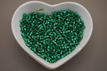 TOHO™ / Round / 8/0 / Silver-Lined Frosted Dk Peridot / 10g