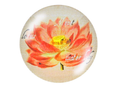 Kaboszon szklany z grafiką K12 PT1347 / pomarańczowy / 12mm / 4szt