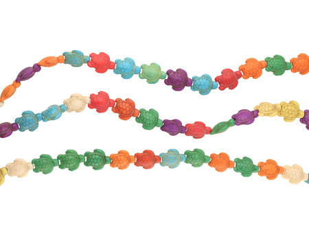 Turkus syntetyczny / żółw / 17x13mm / otwór 1.5mm / multicolor / ~23 szt. / 1 sznur