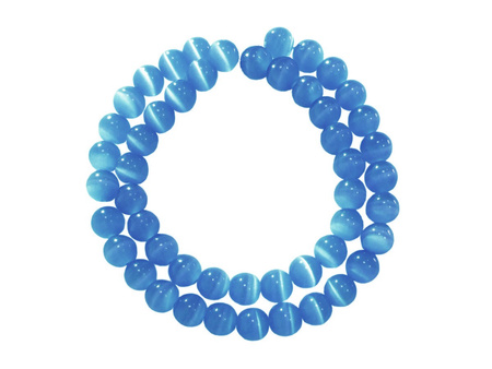Kocie oko / opal / 8mm / niebieski / otwór 1mm / 50szt