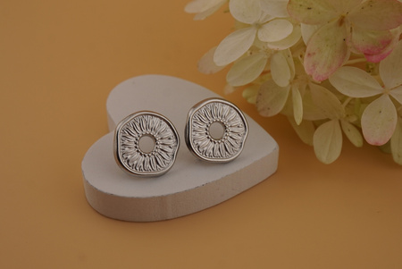 Sztyfty kwiatek / stal chirurgiczna / 16mm / srebrny / 2szt