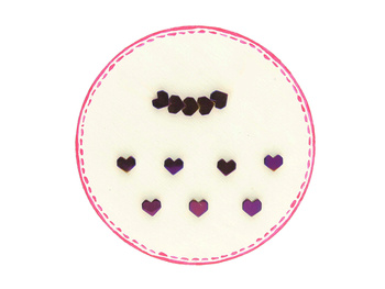 Hematyt / serce pixel / 6mm / fioletowy / 10 sztuk