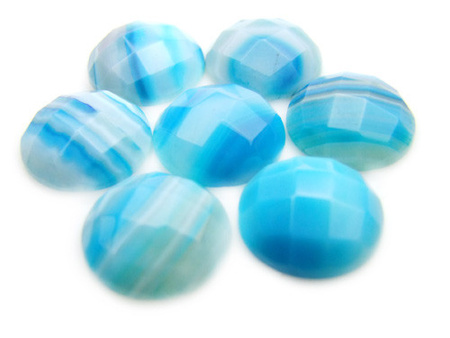 Kamień naturalny, kaboszon, agat barwiony / szlifowany / okrągły / 16x6mm / 1szt