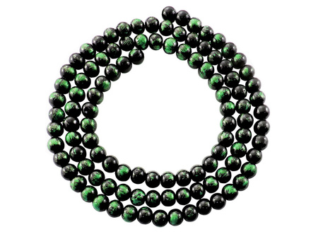 Koraliki Cosmic™ kula 6mm / zielony, czarny / otwór 1mm / 1 sznur / 145 koralików
