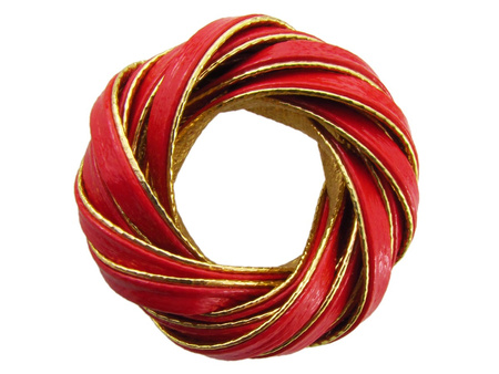 Rzemień dwustronny, płaski / czerwono-złoty / 4x1mm / 1m
