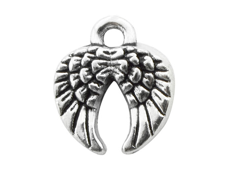 Skrzydła 12x10mm, zawieszka charms / kolor srebrny / otwór 1.5mm / 2szt