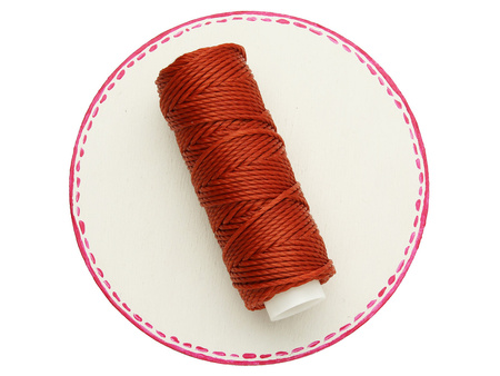 Sznurek do makramy woskowany / poliester / 0.8mm / bordowy / szpulka 15m
