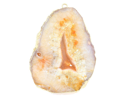 Agat druzy / zawieszka / plaster nieregularny / 70x49x11mm / kremowy / 1szt
