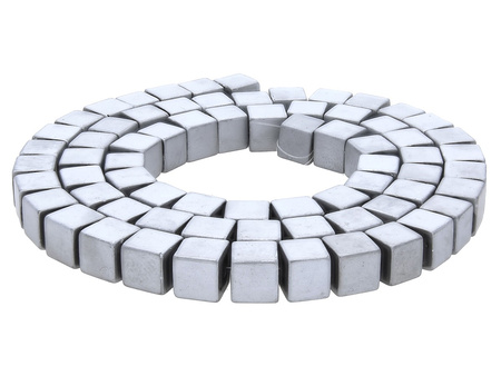 Hematyt / matowy / kostka / 8x8x8xmm / Silver / 48szt