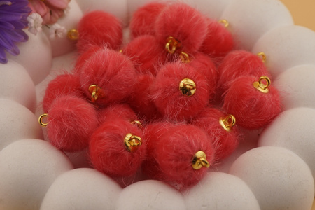 Pomponik / zawieszka / 15mm / koralowy / 1szt