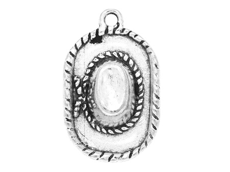 Kapelusz kowbojski / zawieszka charms / 22x14mm / srebrny / 4szt