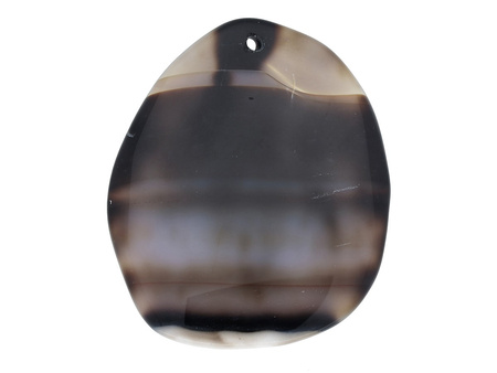 Agat / zawieszka / owal nieregularny / 56x48x6mm / szarobrązowy / 1szt