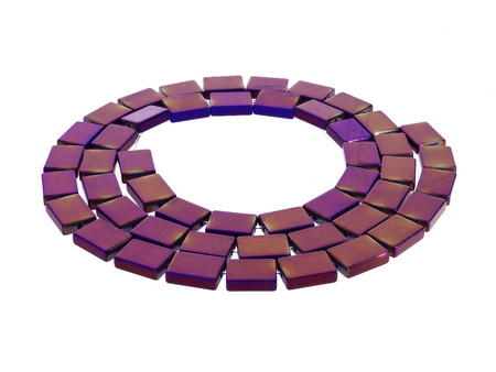 Hematyt, kamień naturalny / prostokąt / 6x8mm / Volcano / otwór 0.7mm / 50szt