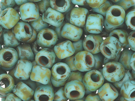TOHO™ / Round 8/0 / HYBRID Frosted Picasso / Turquoise / 10g / ~410szt