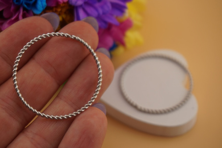 Kółko ozdobne / łącznik / stal chirurgiczna / 35mm / srebrny / 1szt