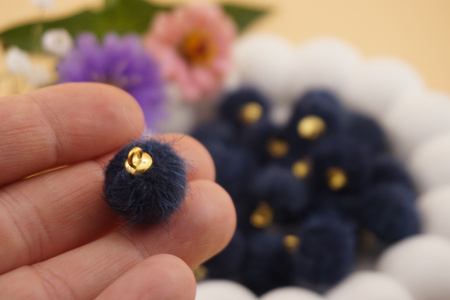 Pomponik / zawieszka / 15mm / granatowy /1szt