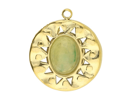 Awenturyn / zawieszka / 18x16mm / stal chirurgiczna / złoty / 1szt