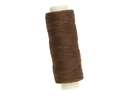 Sznurek do makramy woskowany / poliester / 0.45mm / brązowy / szpulka 40m