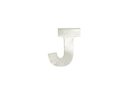 Literka J / perła słodkowodna / przekładka / biały / 12x10mm / otwór 0.4mm / 1szt