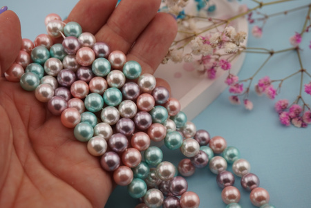 Perła z muszli / kula / 8mm / multikolor / sznur / około 25szt