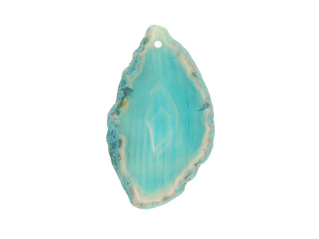 Agat / zawieszka / plaster nieregularny / 57x33mm / turkusowy / 1szt