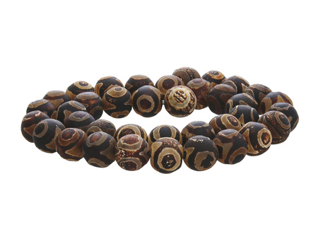 Agat Tybetański / kula / 10mm / brązowy / 38szt