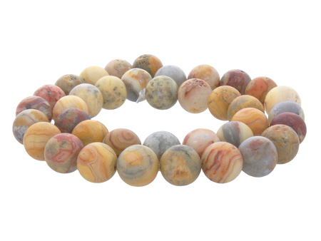 Agat Koronkowy / matowy / kula / 10mm / 38szt