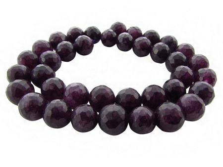 Agat, kula fasetowana 5-6mm / śliwkowy / otwór 1.4mm / 60szt / 1 sznur