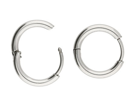 Kolczyki kółka / stal chirurgiczna / 16mm / grubość 2mm / srebrny / 2szt