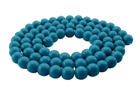 Koraliki powlekane / lazurowy / kula / 4mm / otwór 0.7mm / 1 sznur / 204 koralików