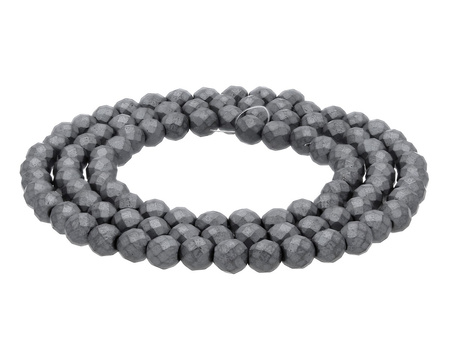 Hematyt / matowy / kula fasetowana / 6mm / Classic Black / 70szt