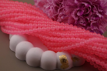 Chalcedon / kula / 6mm / Dark Pink / sznur / 60szt