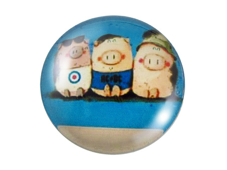 Kaboszony szklane z grafiką, K12 PT1066 / niebiesko-różowy / 12mm / 4szt