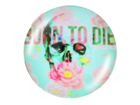 Kaboszon szklany z grafiką K12 PT1203 / miętowy / 12mm / 4szt